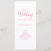 Elegantes Rosa-Minimal-Hochzeitsprogramm (Vorderseite)