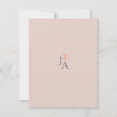 Elegantes Rosa Minimales Floraldesign Save The Date (Rückseite)