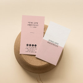 Elegantes Rosa Minimalistisch Modern Boho Girly Visitenkarte