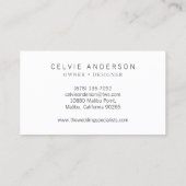 Elegantes Rosa Minimalistisch | Visitenkarte (Rückseite)