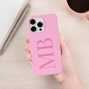 Elegantes rosa Minimalistisches Anfangsmonogramm Case-Mate iPhone Hülle