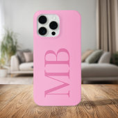 Elegantes rosa Minimalistisches Anfangsmonogramm Case-Mate iPhone Hülle