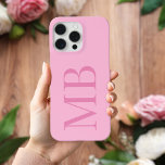 Elegantes rosa Minimalistisches Anfangsmonogramm Case-Mate iPhone Hülle<br><div class="desc">Eleganter rosa Minimalistischer Initial Monogram iPhone Case</div>