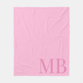 Elegantes rosa Minimalistisches Anfangsmonogramm Fleecedecke (Vorderseite)
