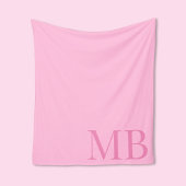 Elegantes rosa Minimalistisches Anfangsmonogramm Fleecedecke