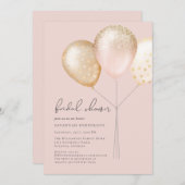 Elegantes, rosa Minimalistisches Brautparty Einladung (Vorne/Hinten)