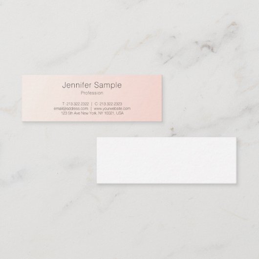 Elegantes Rosa Minimalistisches Design Trendy Luxu Mini Visitenkarte (Vorne/Hinten)