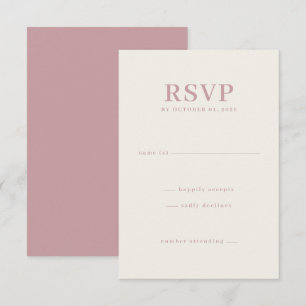 Elegantes Rosa Minimalistisches RSVP Karte