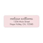 Elegantes, rosa Minimalistisches Rücksendeadresse- (Vorne)