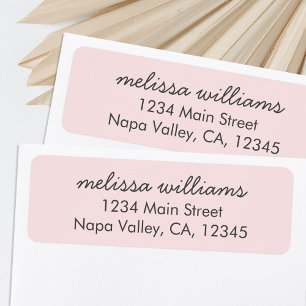 Elegantes, rosa Minimalistisches Rücksendeadresse-