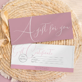 Elegantes Rosa mit Logo und feminine Geschenkgutsc Einladung