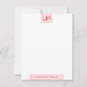 Elegantes, rosa Mit Monogramm einfaches Template Mitteilungskarte (Vorderseite)