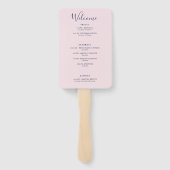 Elegantes Rosa Modernes Begrüßungsangebot Fächer (Rückseite)