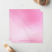 Elegantes rosa Modernes Minimalistisches Template Mitteilungskarte (Vorderseite/Rückseite Beispiel)