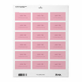 Elegantes rosa Modernes Template Freehand Script T Adressaufkleber (Vorne)
