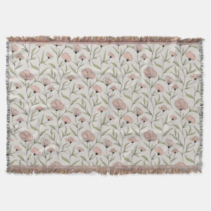 Elegantes Rosa-Mohn-Blumenmuster Decke