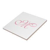Elegantes rosa Monogramm Anfangsbuchstabe Fliese (Seite)
