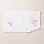 Elegantes rosa Monogramm Anfangsbuchstabe Handtuch (Handtuch)