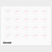 Elegantes rosa Monogramm Anfangsbuchstabe Herz-Aufkleber (Blatt)