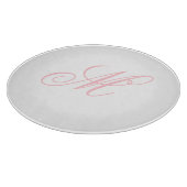 Elegantes rosa Monogramm Anfangsbuchstabe Schneidebrett (Ecke)