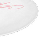 Elegantes rosa Monogramm Anfangsbuchstabe Schneidebrett (Ecke)