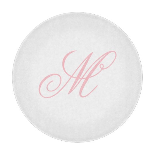 Elegantes rosa Monogramm Anfangsbuchstabe Schneidebrett (Vorderseite)