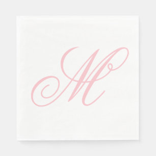 Elegantes rosa Monogramm Anfangsbuchstabe Serviette