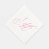 Elegantes rosa Monogramm Anfangsbuchstabe Serviette (Ecke)