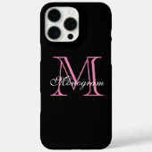 Elegantes rosa Monogramm Case-Mate iPhone Hülle (Rückseite)
