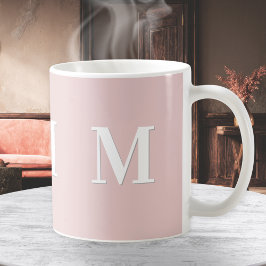 Elegantes rosa Monogramm Kaffeetasse
