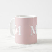 Elegantes rosa Monogramm Kaffeetasse (Vorderseite Links)