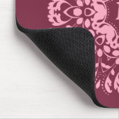 Elegantes rosa Monogramm Mousepad (Ecke)