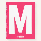 Elegantes Rosa, Monogramm-Name Minimalist modern Notizblock (Vorderseite)