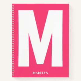Elegantes Rosa, Monogramm-Name Minimalist modern Notizblock