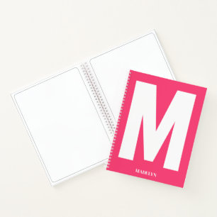 Elegantes Rosa, Monogramm-Name Minimalist modern Notizblock