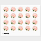 Elegantes rosa Monogramm Pfirsichfarben Runder Aufkleber (Blatt)