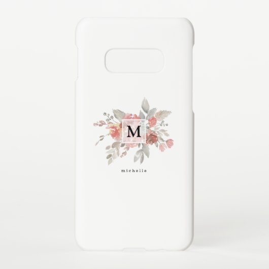 Elegantes Rosa Monogramm Samsung Galaxy Hülle (Rückseite)