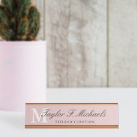 Elegantes Rosa Monogramm und Name
