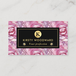 Elegantes rosa Mosaikmuster Visitenkarte