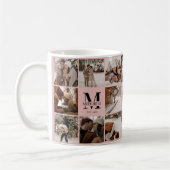 Elegantes Rosa Multifoto Collage Achtung Kaffeetasse (Links)