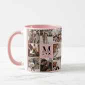 Elegantes Rosa Multifoto Collage Achtung Tasse (Links)