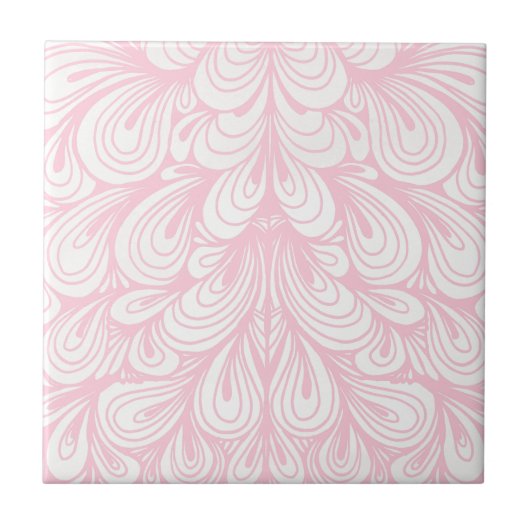Elegantes rosa Muster Fliese (Vorderseite)
