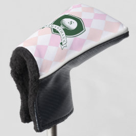 Elegantes rosa Muster Grün Golfer Name Monogramm Golf Headcover
