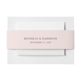 Elegantes Rosa Namen Datum Hochzeit Einladungsbanderole