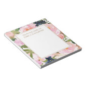 Elegantes Rosa Navy Blue Floral vom Schreibtisch a Notizblock (angewinkelt)