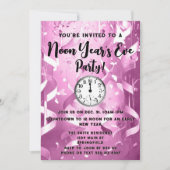 Elegantes Rosa Noon Year's Eve Party Einladung (Vorderseite)