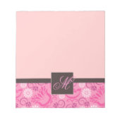 Elegantes rosa Notepad mit Monogram Notizblock (Vorderseite)