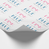 Elegantes rosa oder blaues Gender Reveal Wrapping  Geschenkpapier (Ecke)