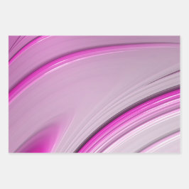 Elegantes rosa Ombre Gradient Fraktal Swirl Geschenkpapier Set