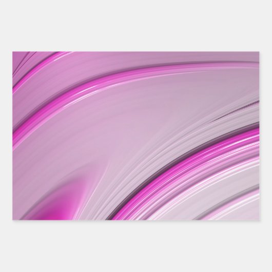 Elegantes rosa Ombre Gradient Fraktal Swirl Geschenkpapier Set (Vorderseite)